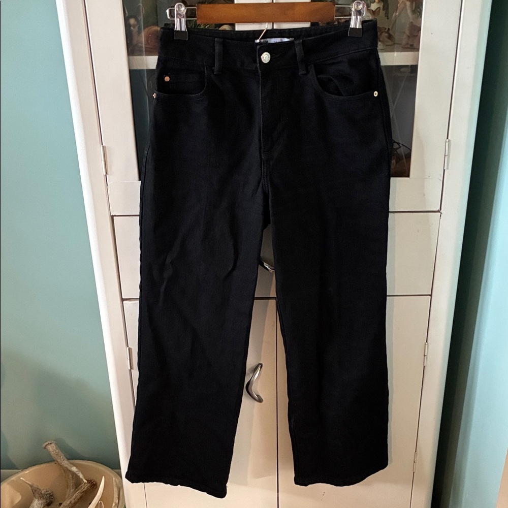 Zara sz 6 wide leg Women's Black Jeans euc